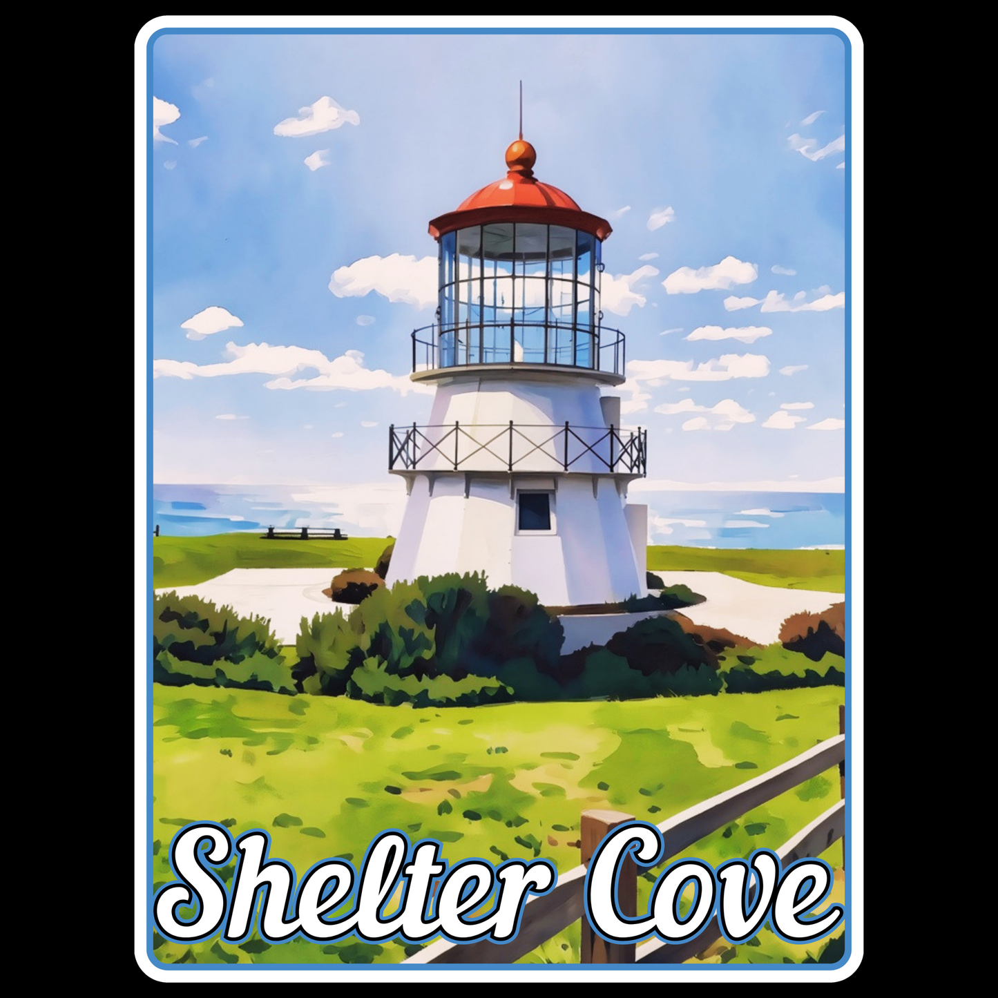 Shelter Cove Lighthouse 4" Sticker