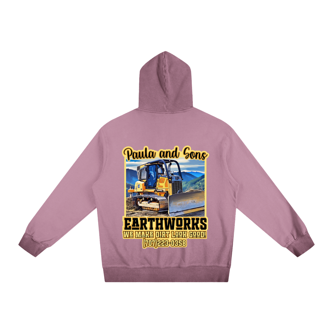 Paula and Sons Earthworks Dozer Ombre Vintage Stone Washed Hoodie