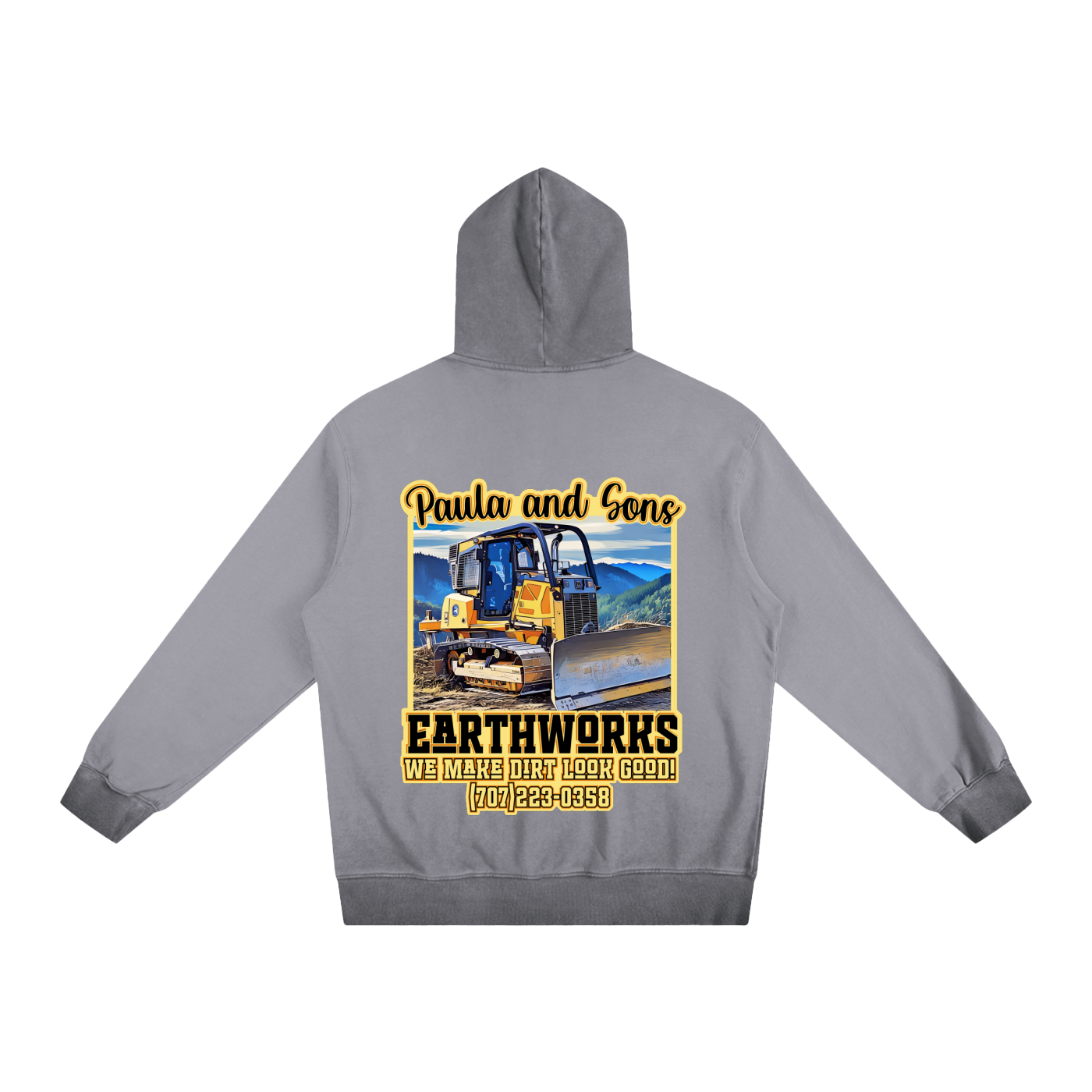 Paula and Sons Earthworks Dozer Ombre Vintage Stone Washed Hoodie