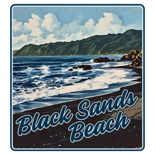 Black Sands Beach 4" Sticker