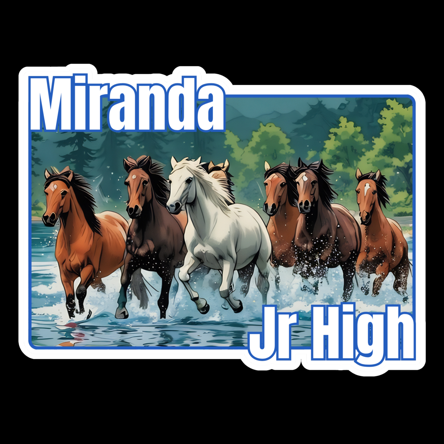 Miranda Jr High Mustangs 4" Sticker