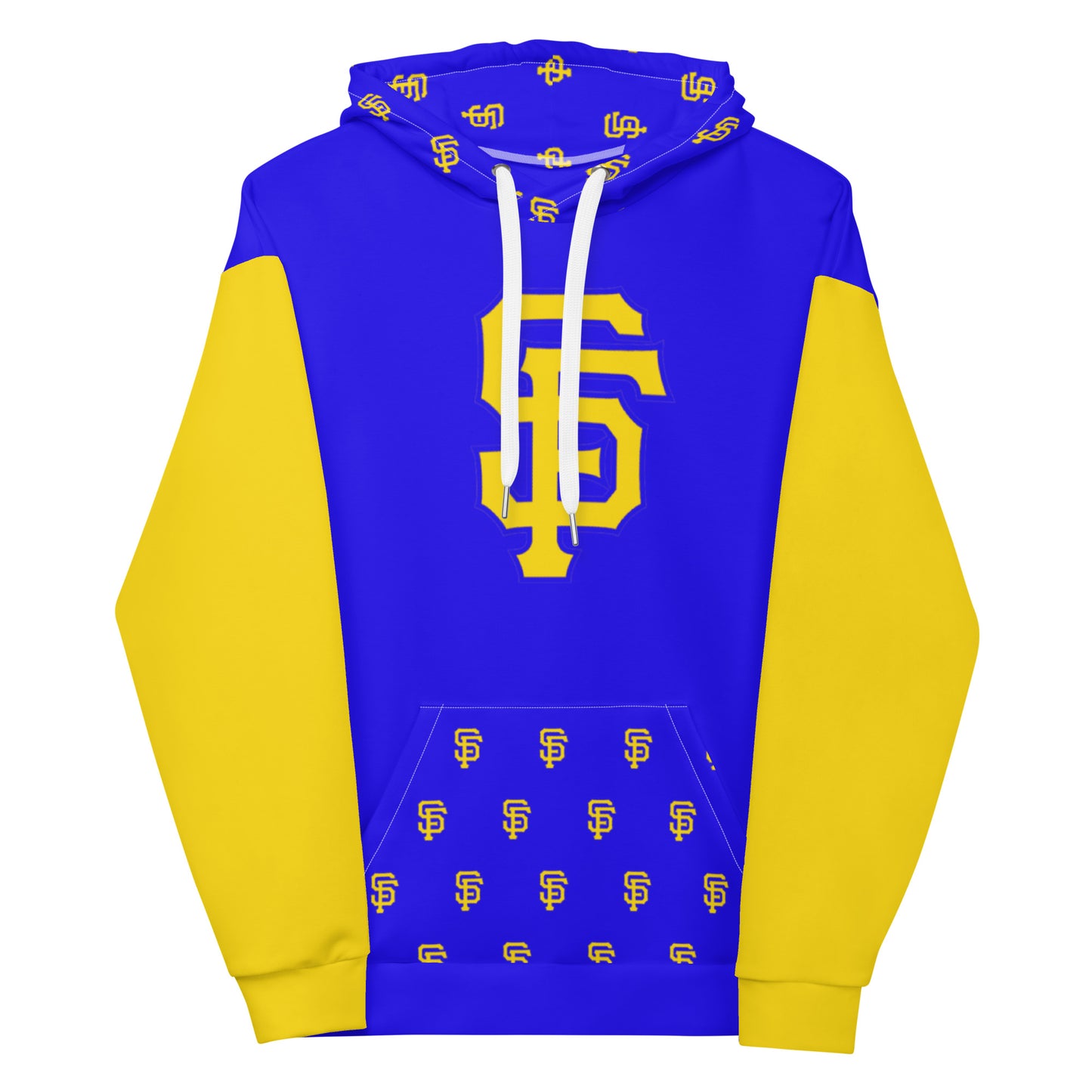 SF Royal Blue with Yellow Gold Sleeves Hoodie