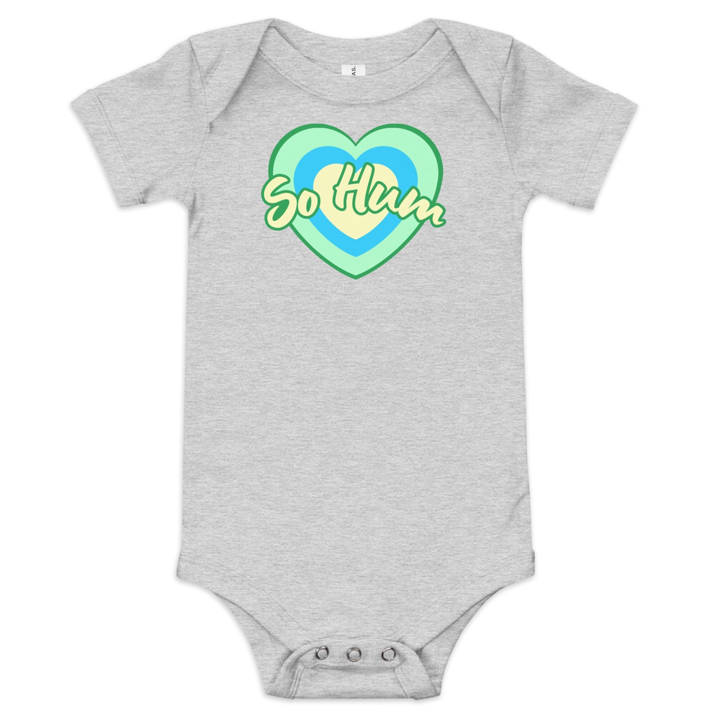 So Hum Green Hearts Baby short sleeve one piece