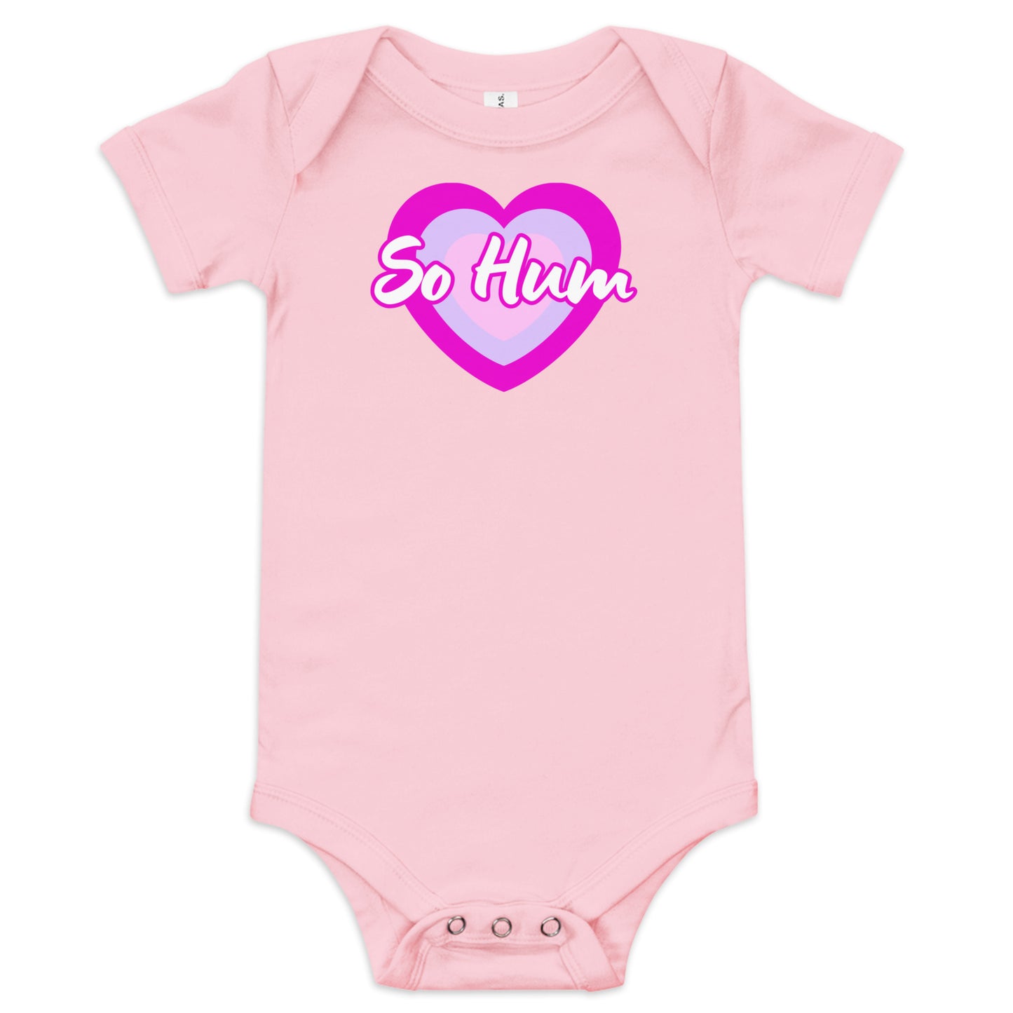 So Hum Pink Hearts Baby short sleeve one piece