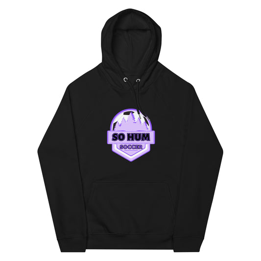 So Hum Soccer Purple eco raglan hoodie