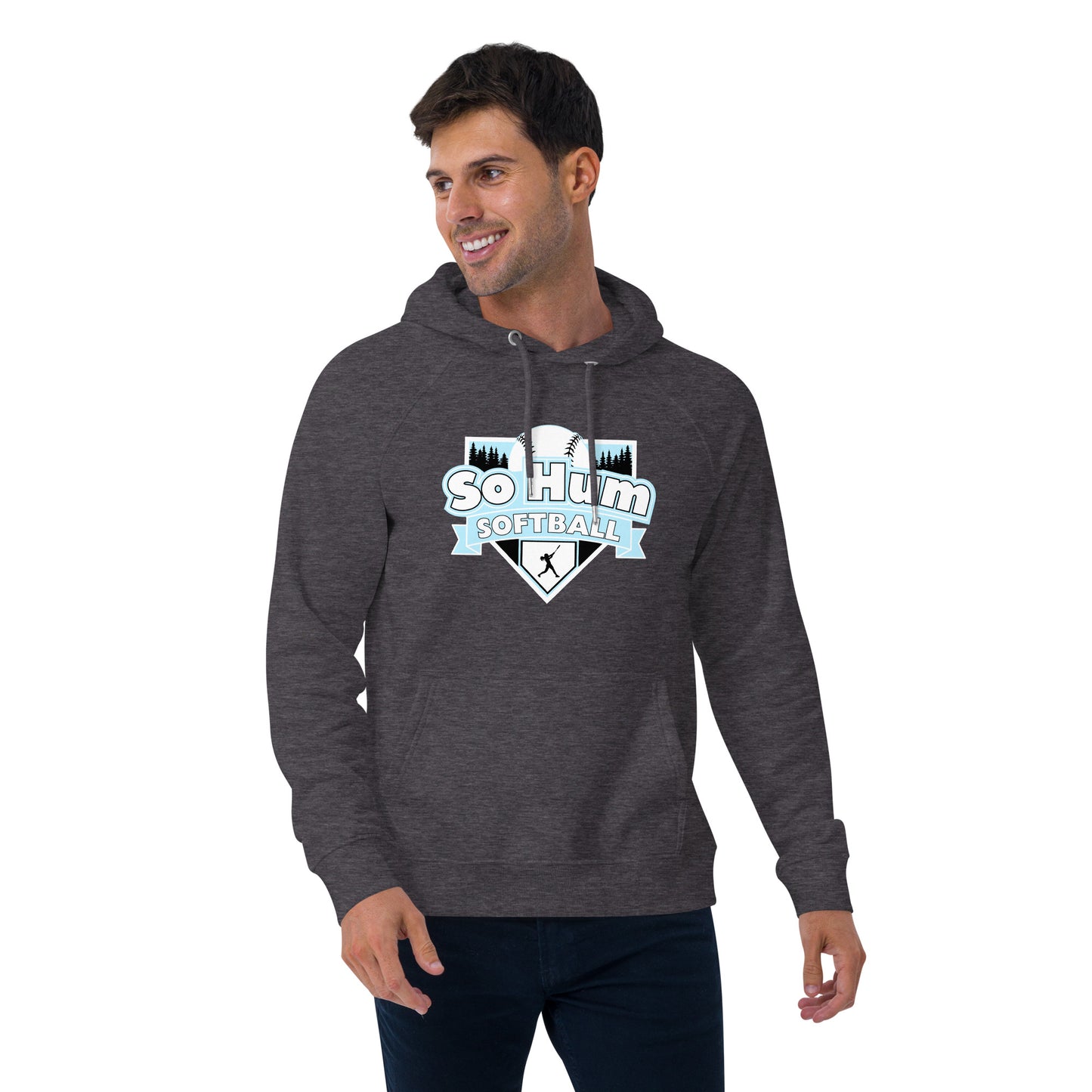 So Hum Softball Light Blue eco raglan hoodie