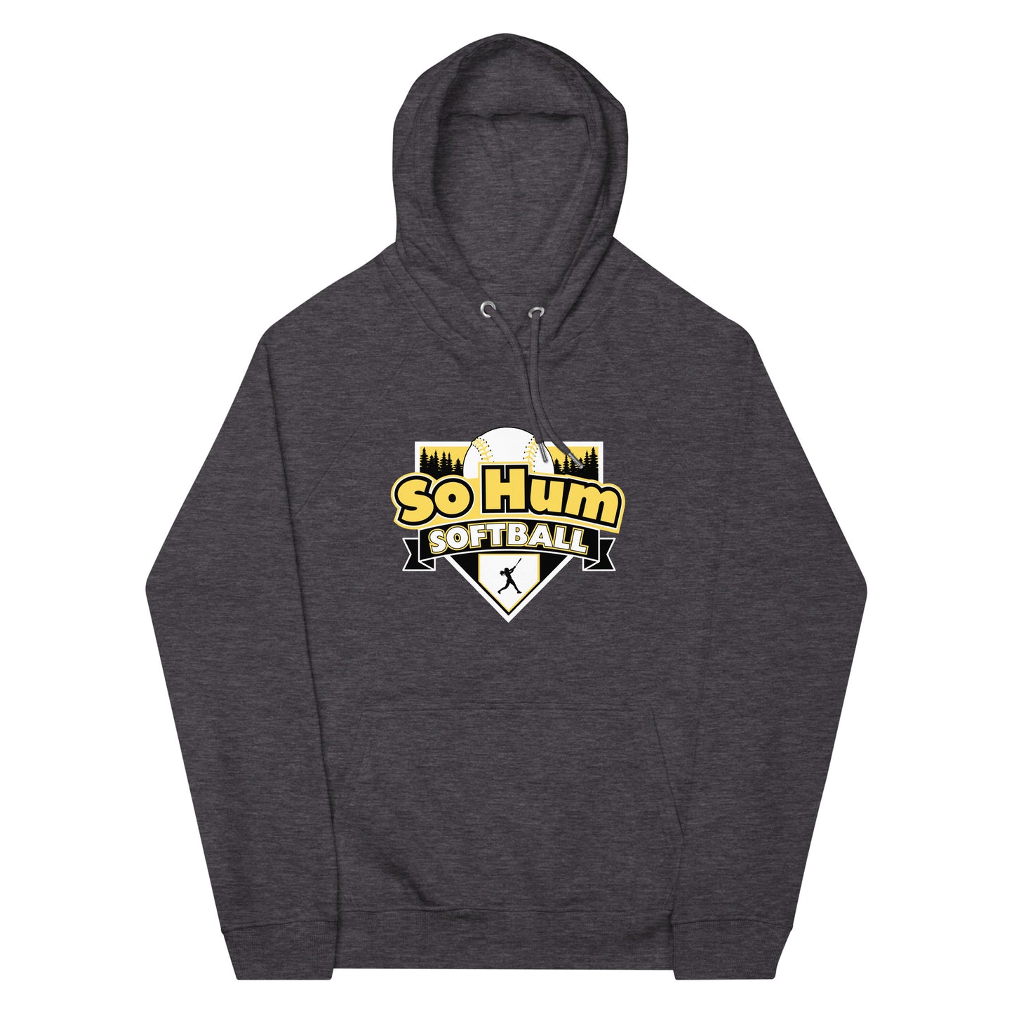 So Hum Softball Yellow eco raglan hoodie