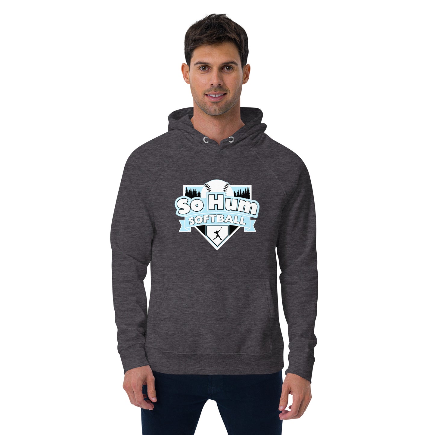 So Hum Softball Light Blue eco raglan hoodie