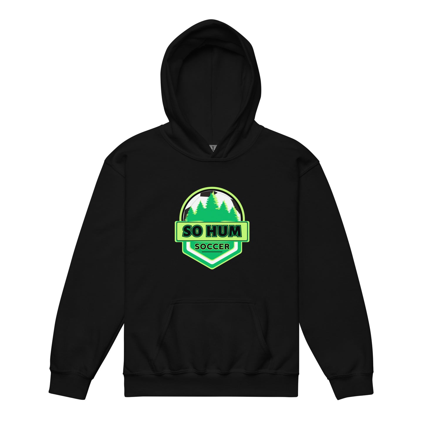 So Hum Soccer Green Youth heavy blend hoodie