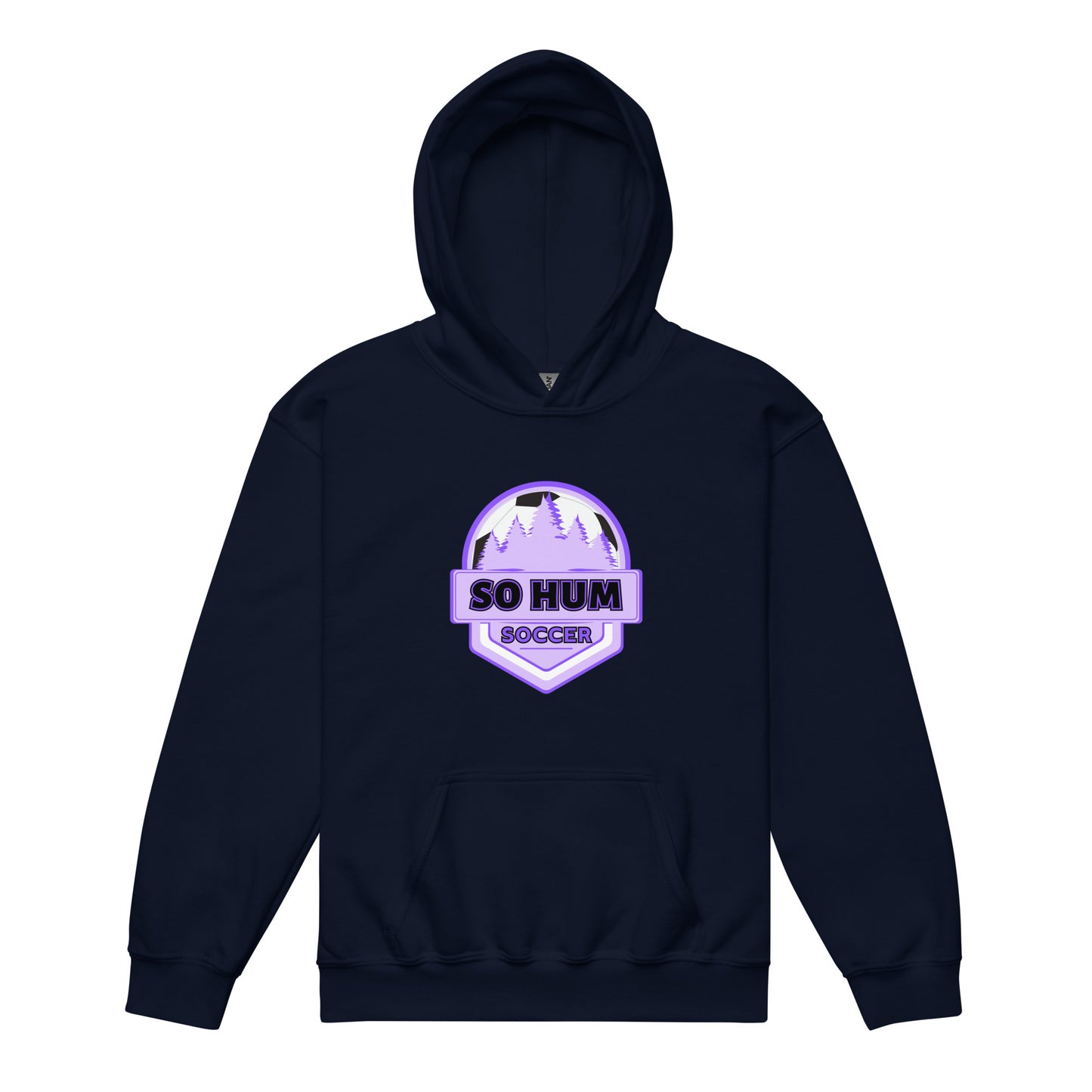 So Hum Soccer Purple Youth heavy blend hoodie