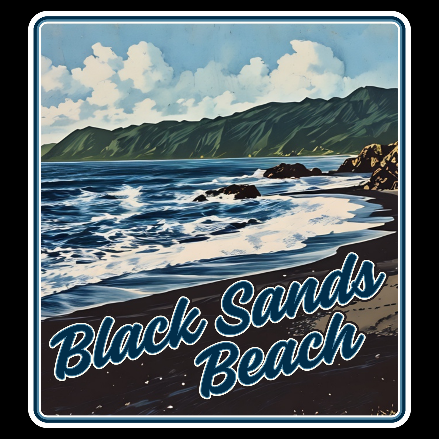 Black Sands Beach 4" Sticker 25 pack