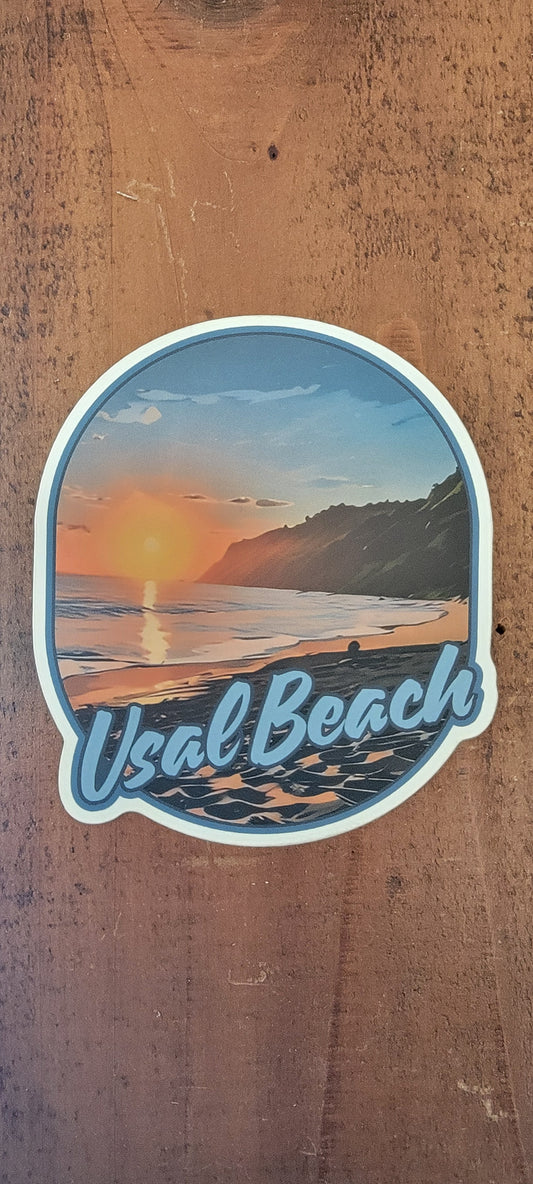 Usal Beach Sunset 4" Sticker