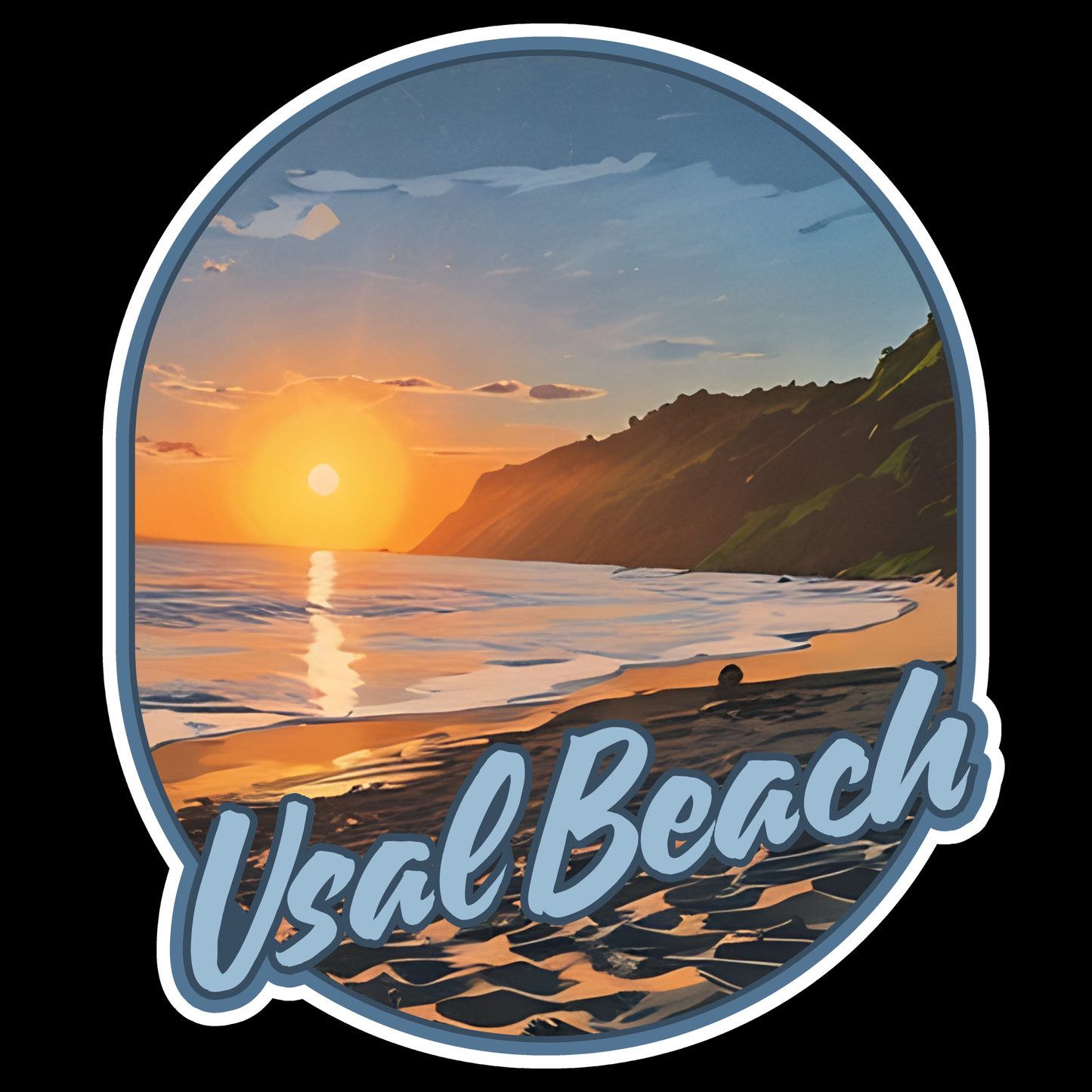 Usal Beach Sunset 4" Sticker 25 Pack