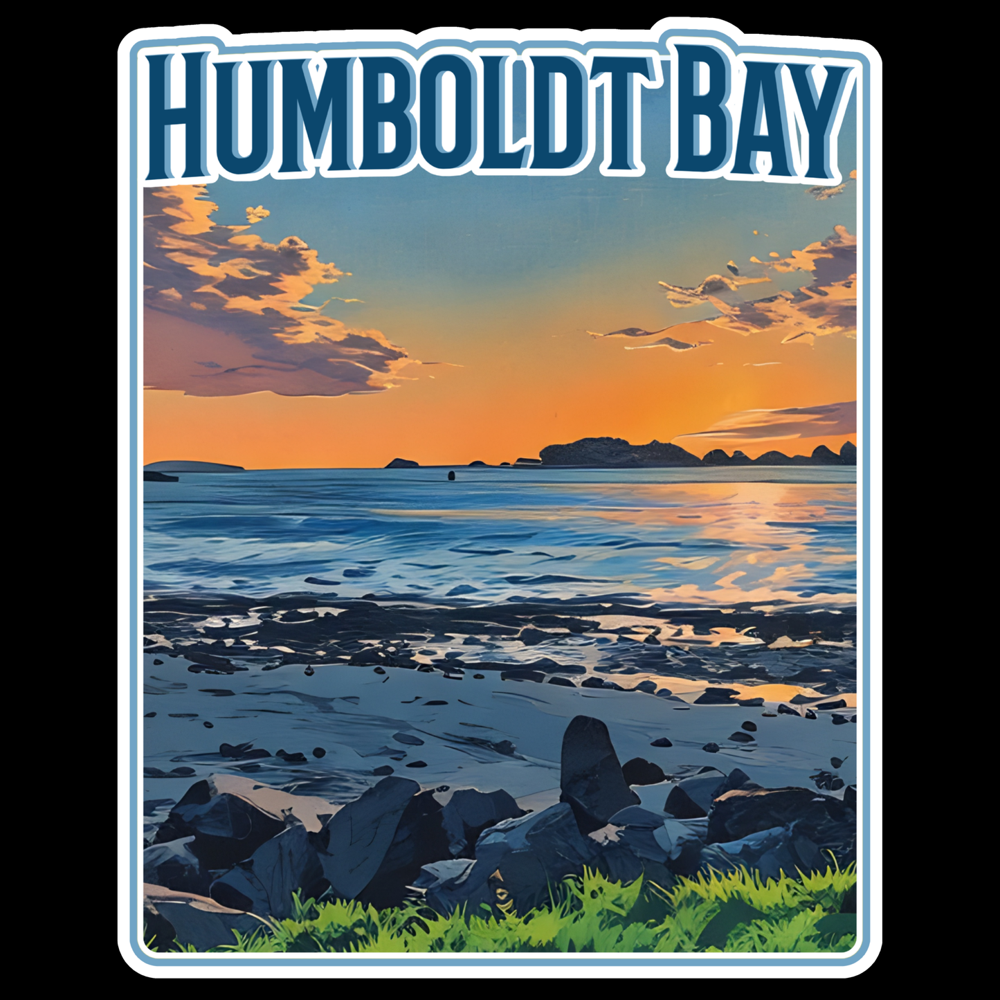 Humboldt Bay Sunset 4" Sticker 25 Pack