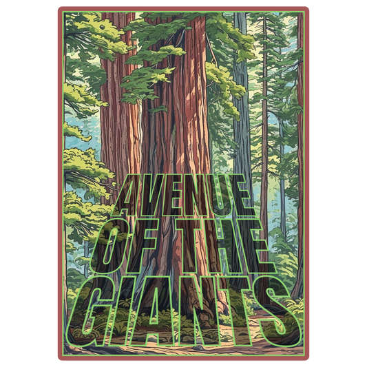 Avenue of the Giants 4" Sticker
