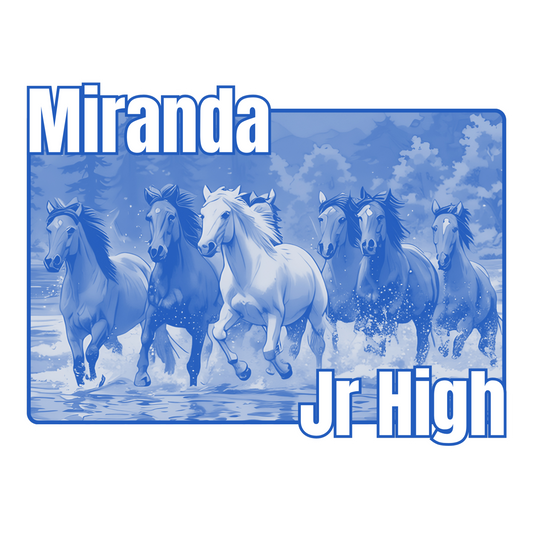 Miranda Jr High Mustangs Blue 4" Sticker
