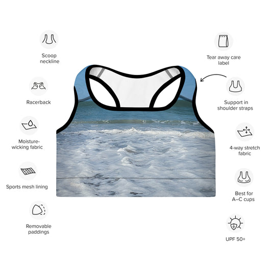 Lost Coast Waves Padded Sports Bra