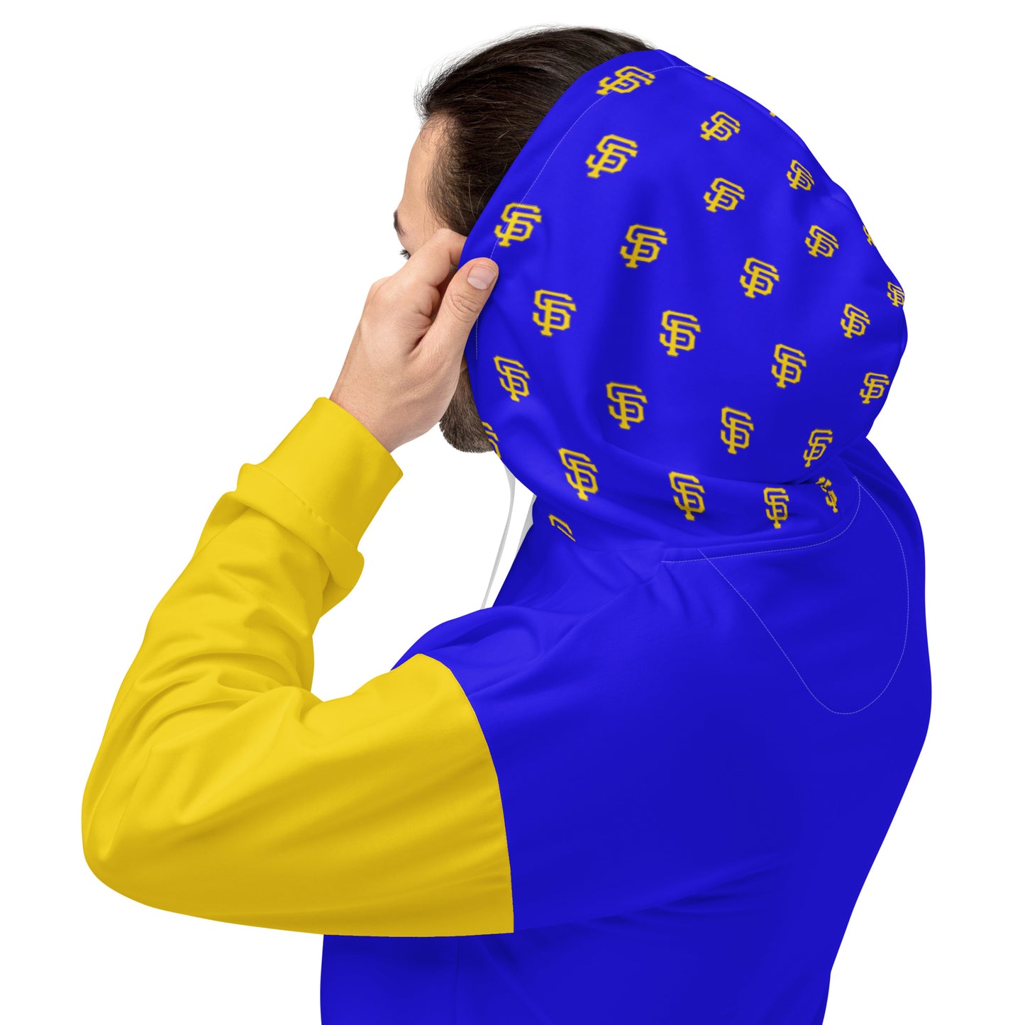 SF Royal Blue with Yellow Gold  Sleeves Hoodie