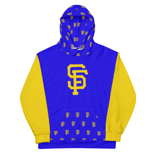 SF Royal Blue with Yellow Gold  Sleeves Hoodie