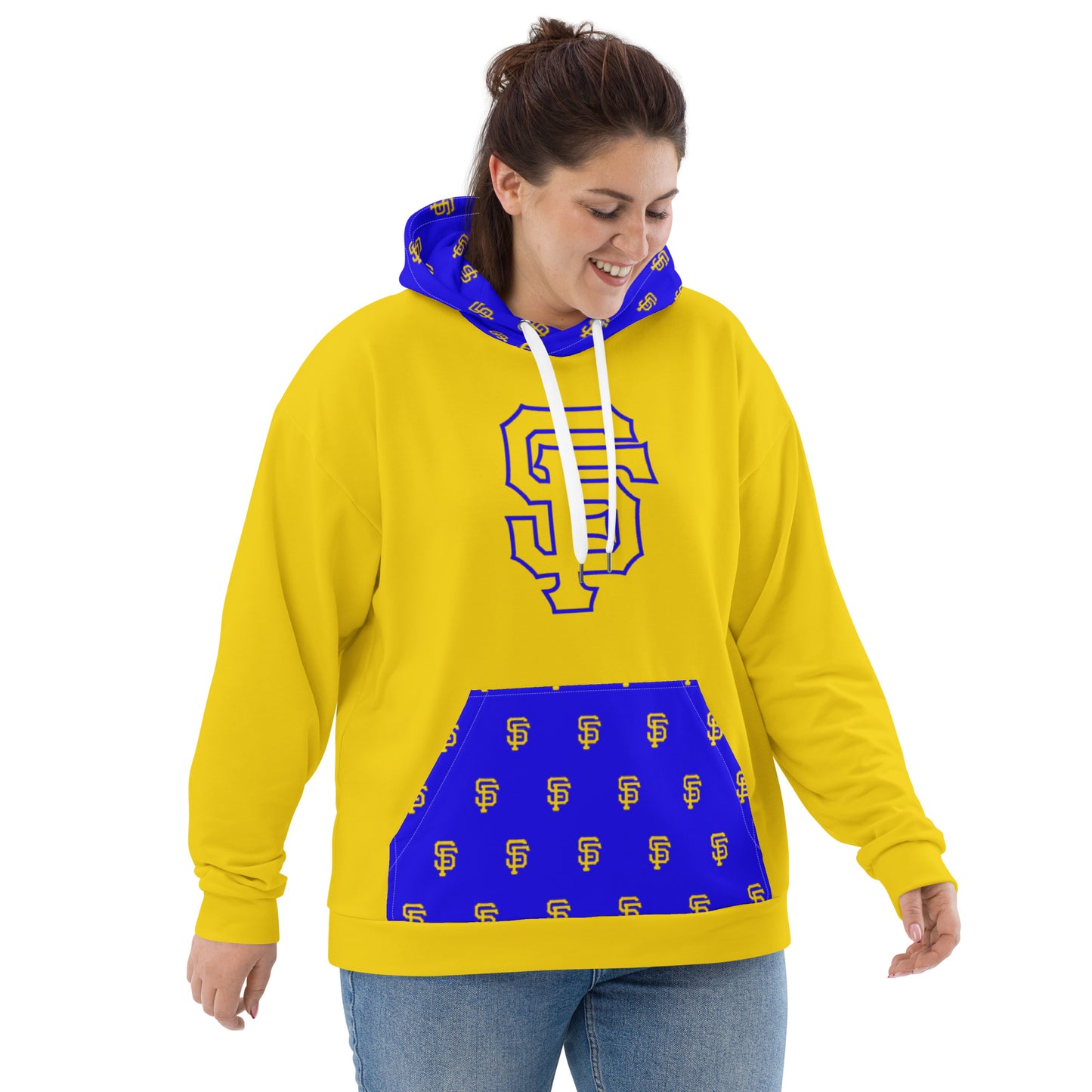 SF Yellow Gold with Blue Hoodie