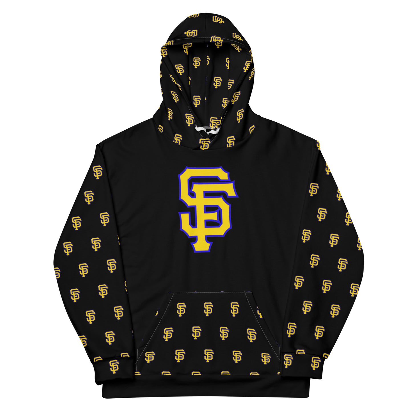 SF Black Hoodie with Printed Sleeves