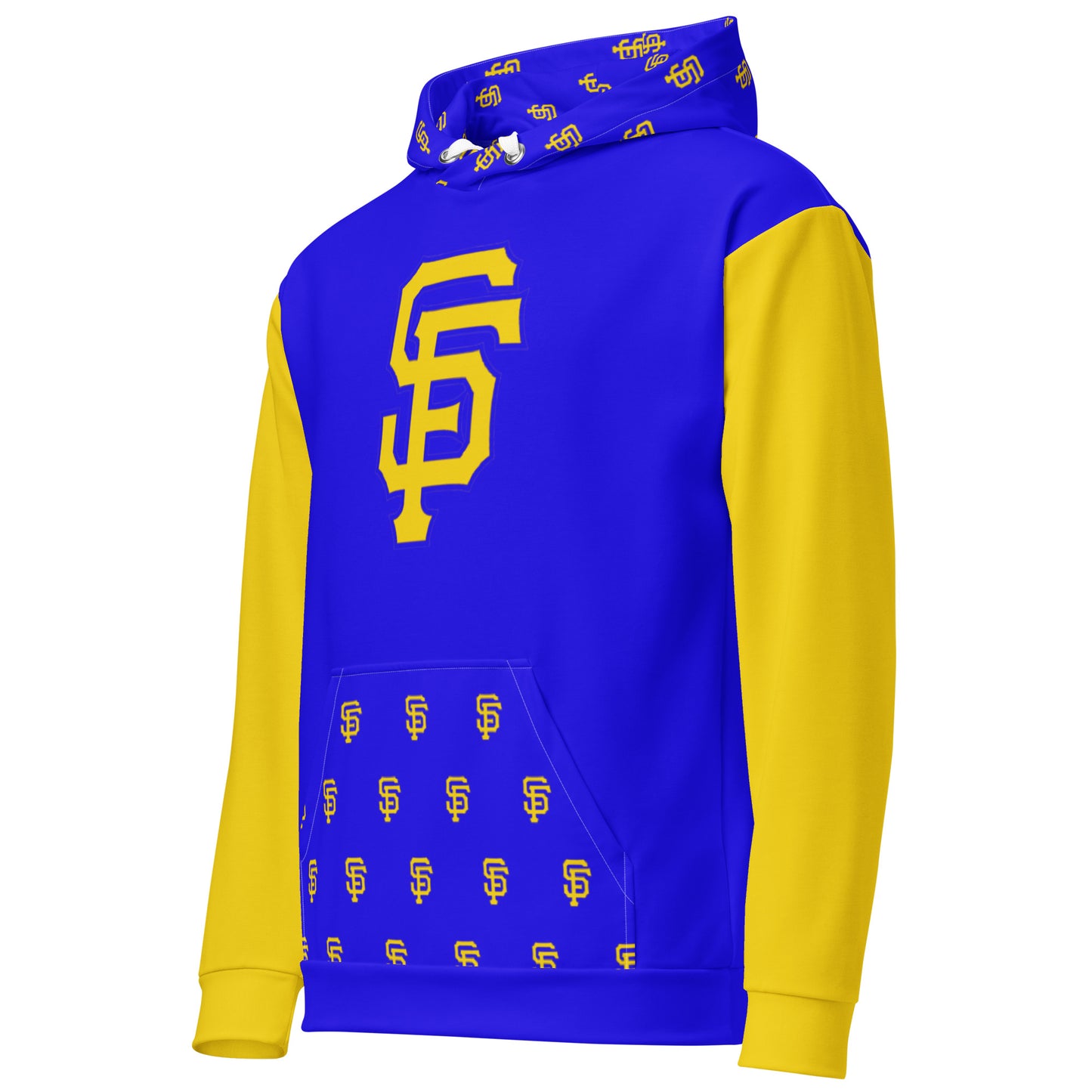 SF Royal Blue with Yellow Gold  Sleeves Hoodie