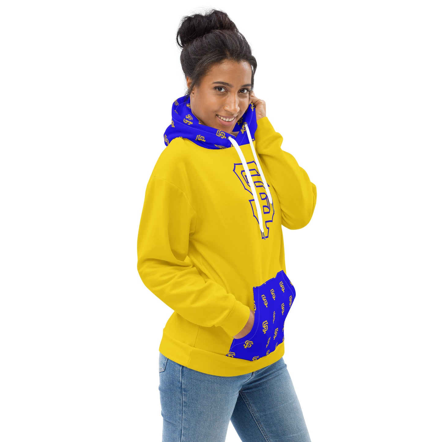 SF Yellow Gold with Blue Hoodie