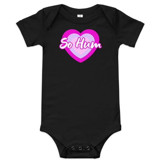 So Hum Pink Hearts Baby short sleeve one piece