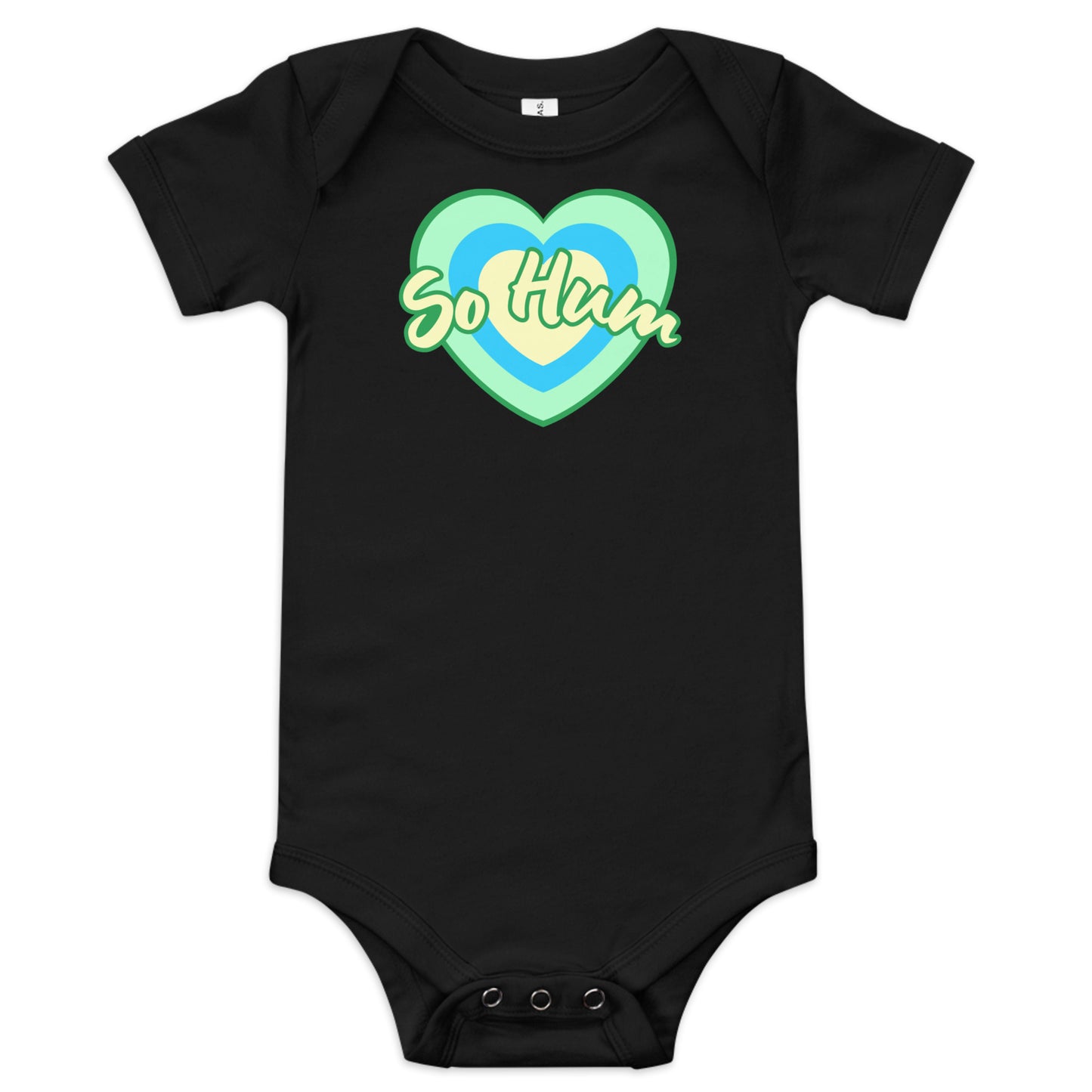 So Hum Green Hearts Baby short sleeve one piece