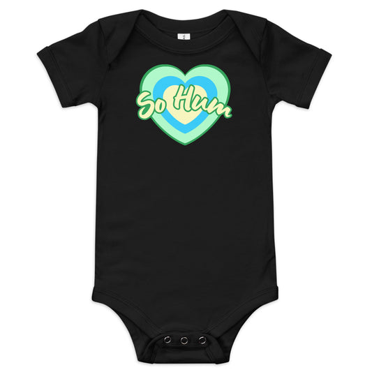 So Hum Green Hearts Baby short sleeve one piece