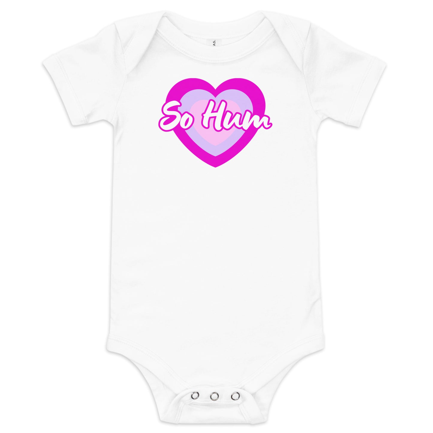 So Hum Pink Hearts Baby short sleeve one piece