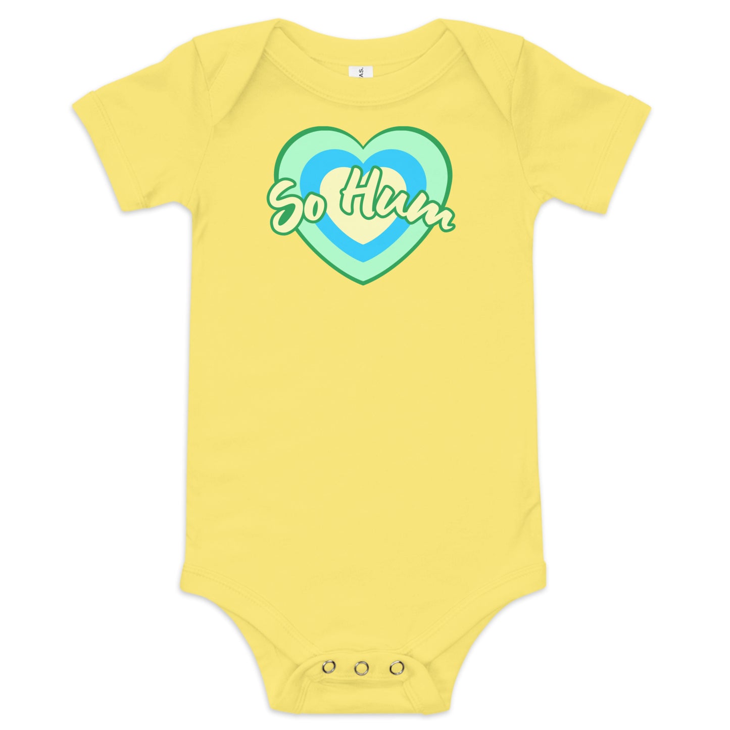 So Hum Green Hearts Baby short sleeve one piece