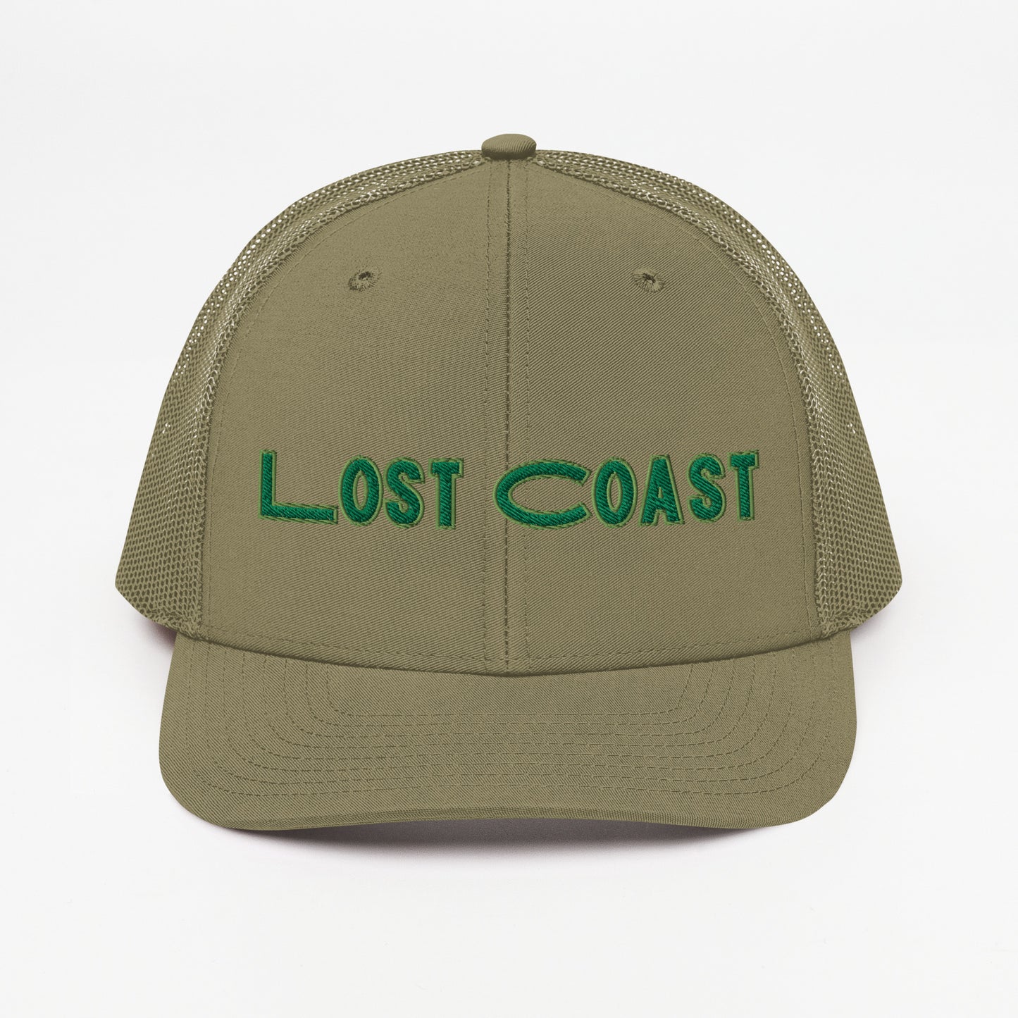 Lost Coast Green Stitch Trucker Cap