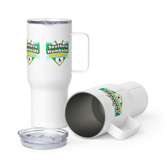 Southern Humboldt Softball Travel GYB mug with a handle