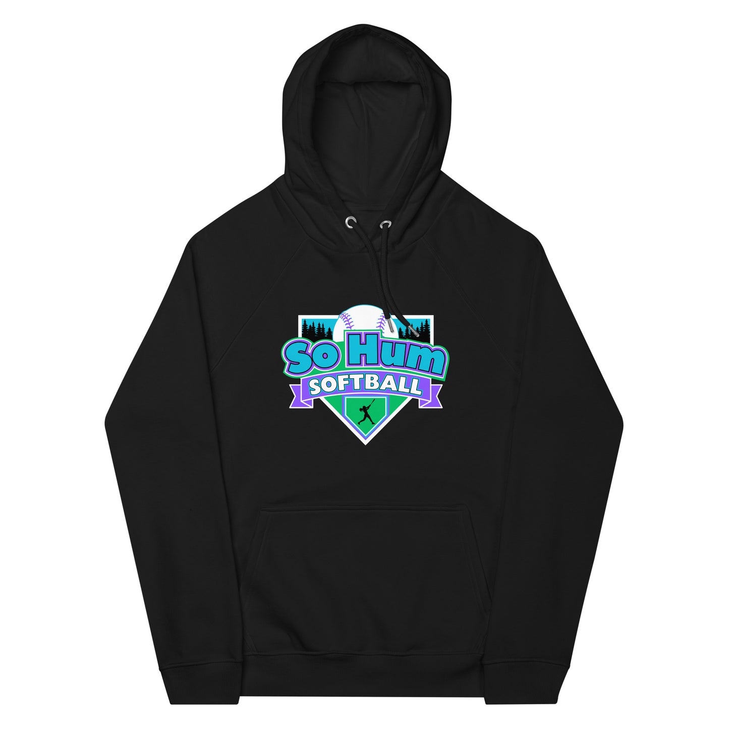 So Hum Softball eco raglan hoodie