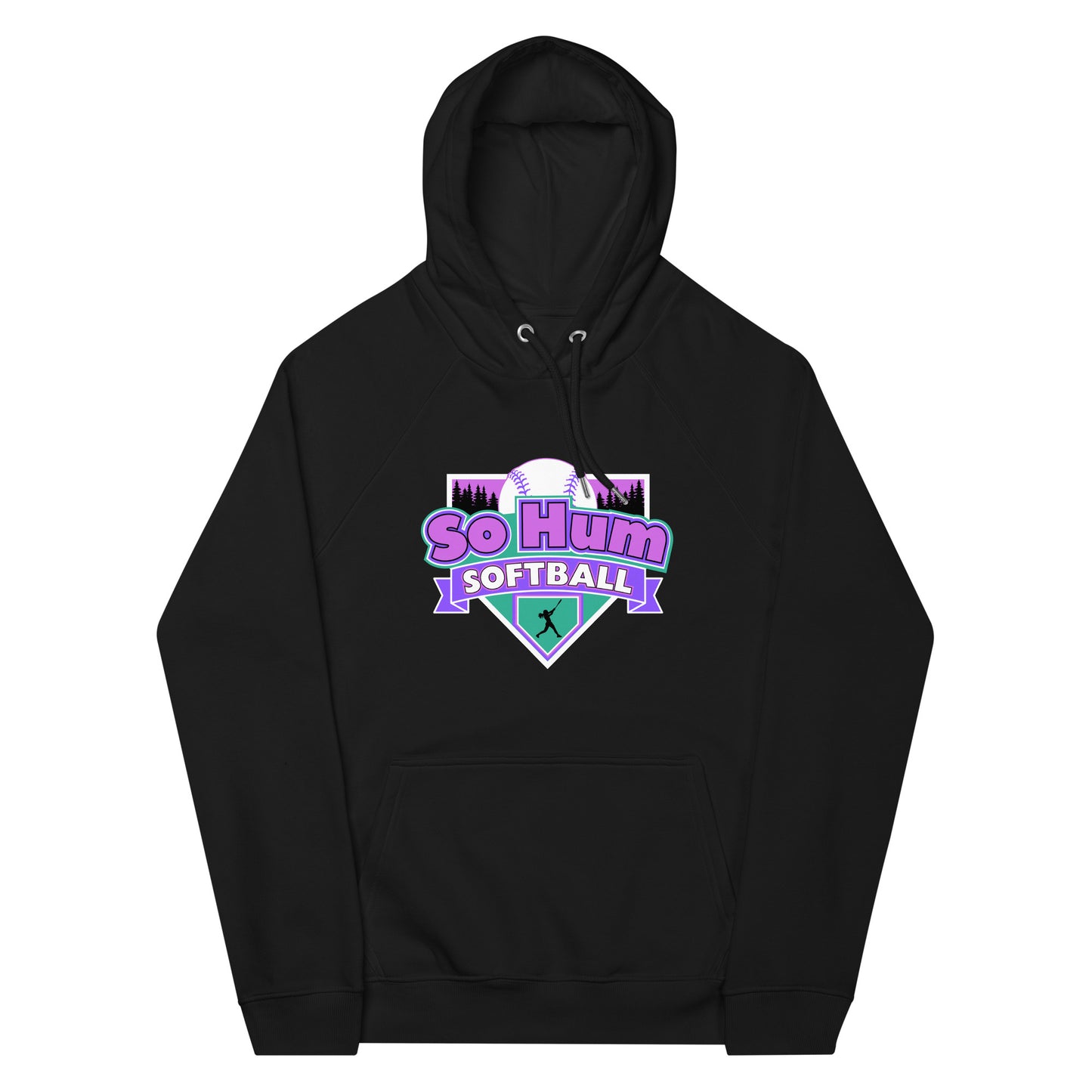 So Hum Softball Pink eco raglan hoodie