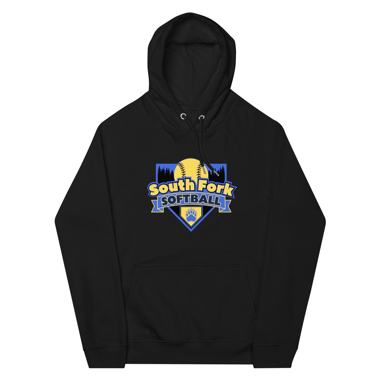 South Fork Softball White eco raglan hoodie