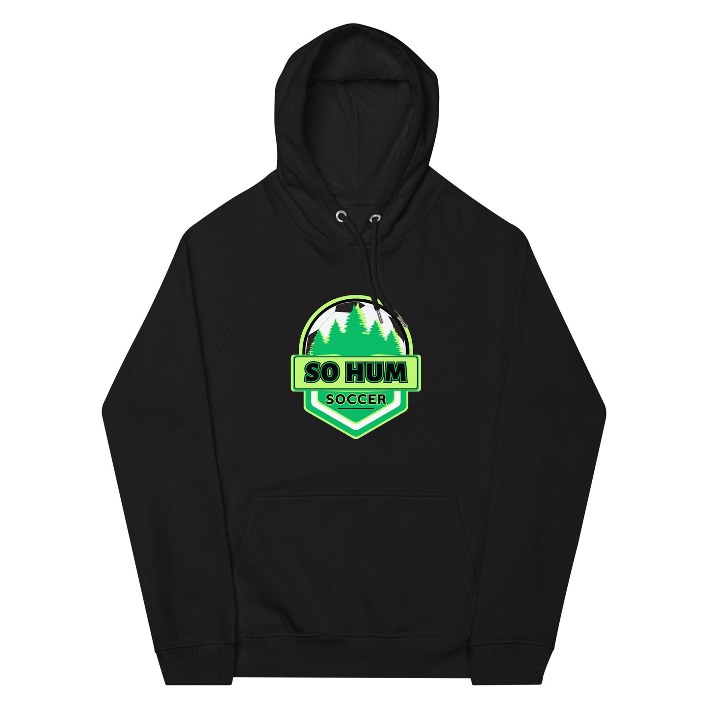 So Hum Soccer Green eco raglan hoodie