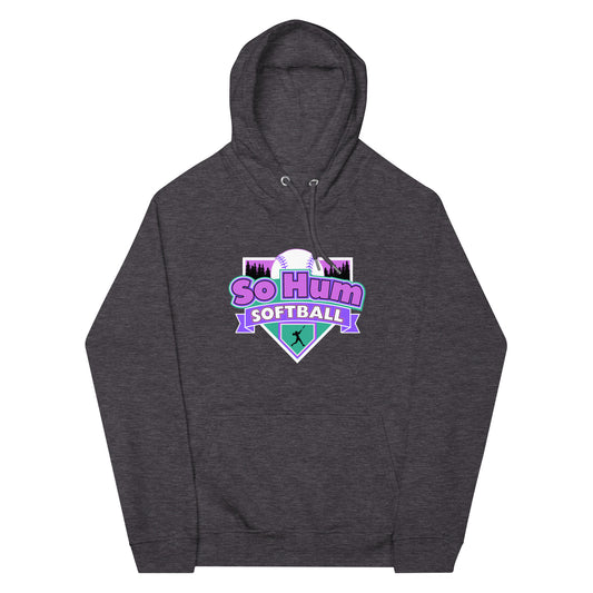 So Hum Softball Pink eco raglan hoodie