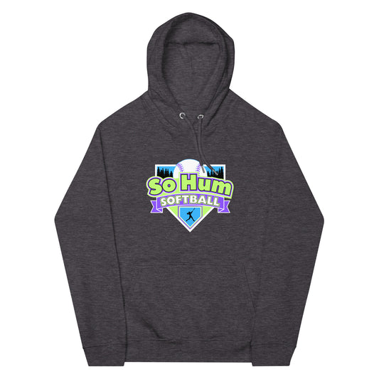 So Hum Softball Green eco raglan hoodie