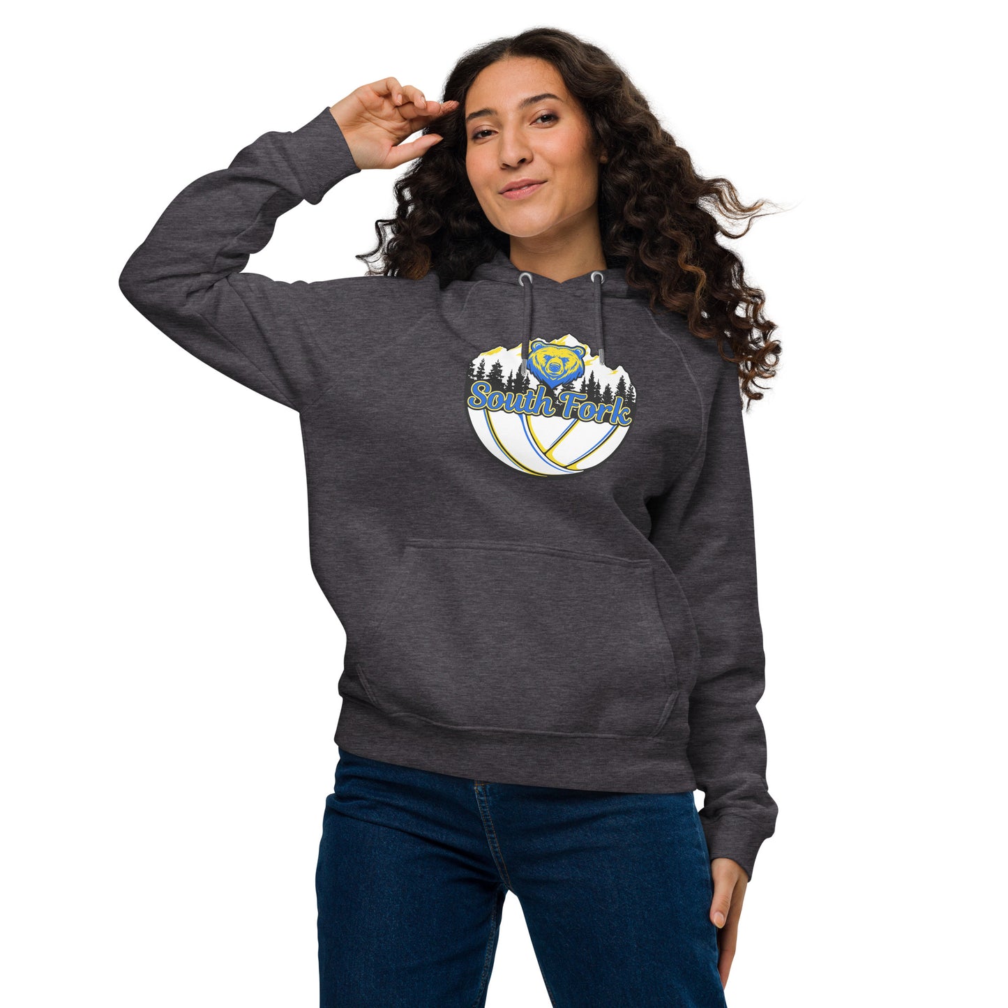 South Fork Volleyball 24 Front Logo Unisex eco raglan hoodie