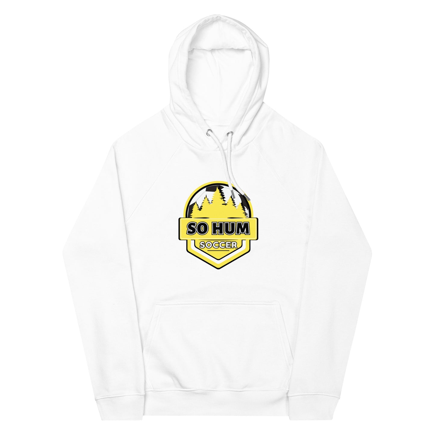 So Hum Soccer Yellow eco raglan hoodie