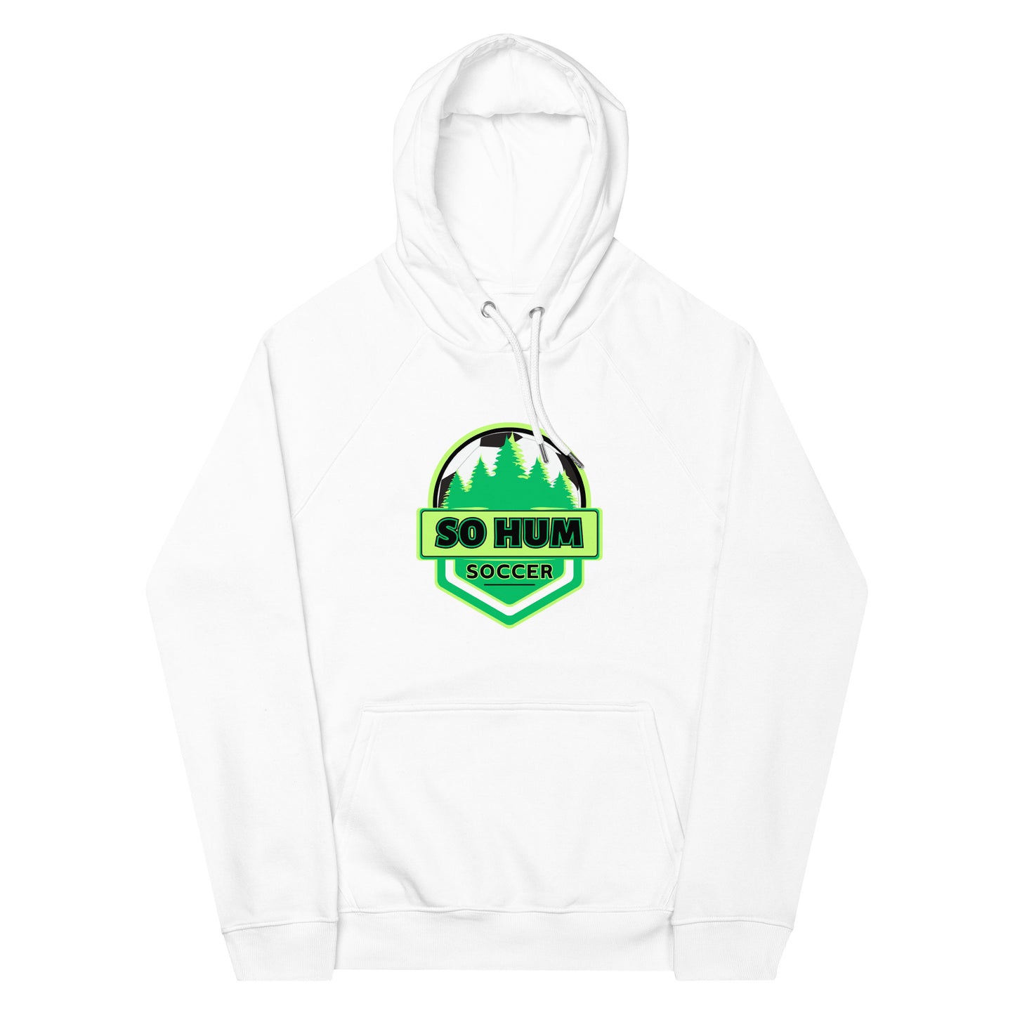 So Hum Soccer Green eco raglan hoodie