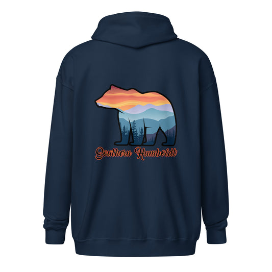 Southern Humboldt Bear Sunset heavy blend zip hoodie