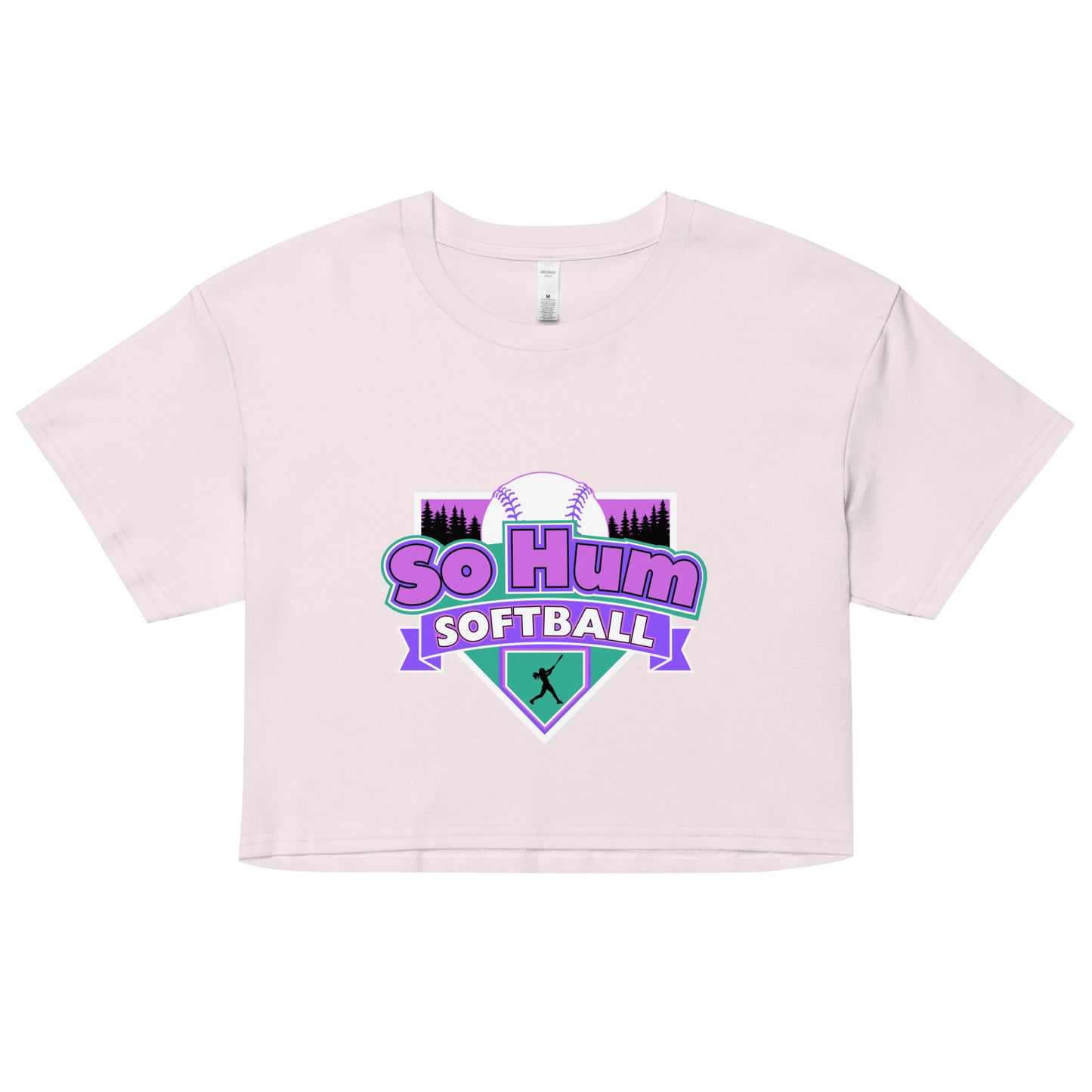 So Hum Softball Pink Women’s crop top