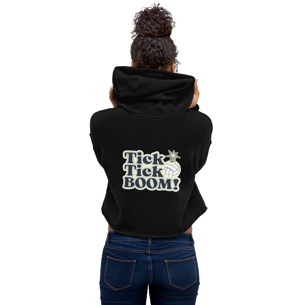 Volleyball Tick Tick BOOM Crop Hoodie