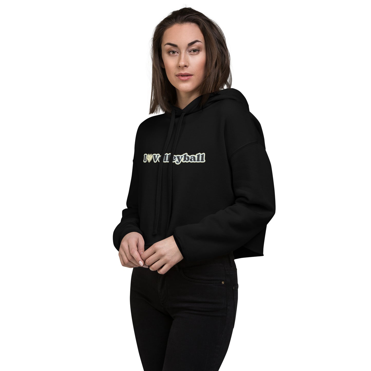 Volleyball Tick Tick BOOM Crop Hoodie