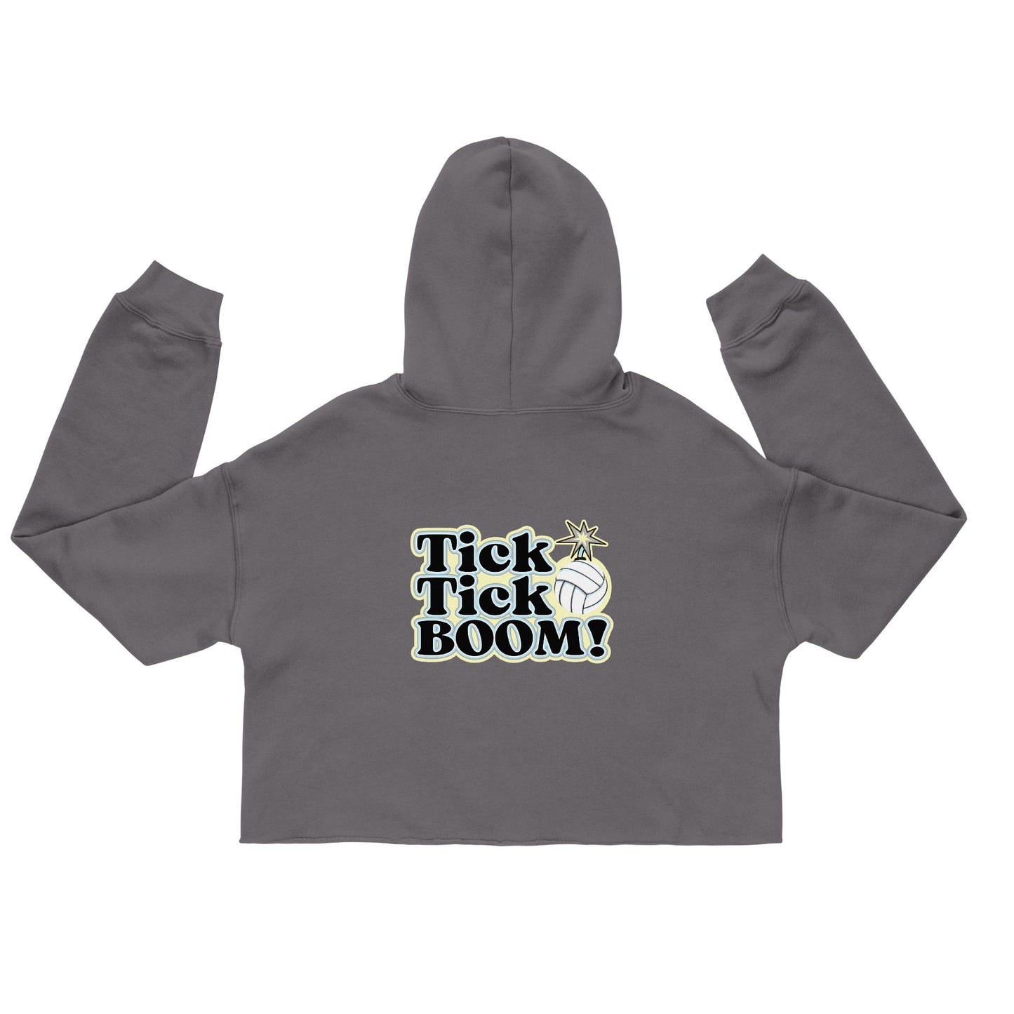 Volleyball Tick Tick BOOM Crop Hoodie