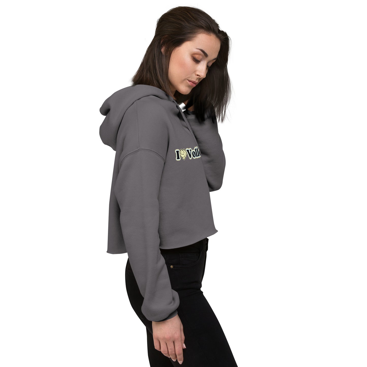 Volleyball Tick Tick BOOM Crop Hoodie