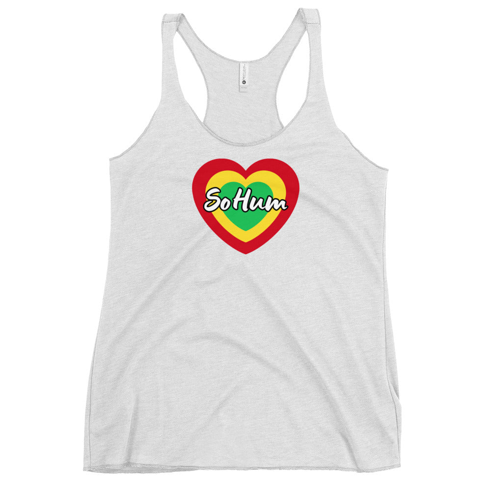 So Hum Heart RYG Women's Racerback Tank